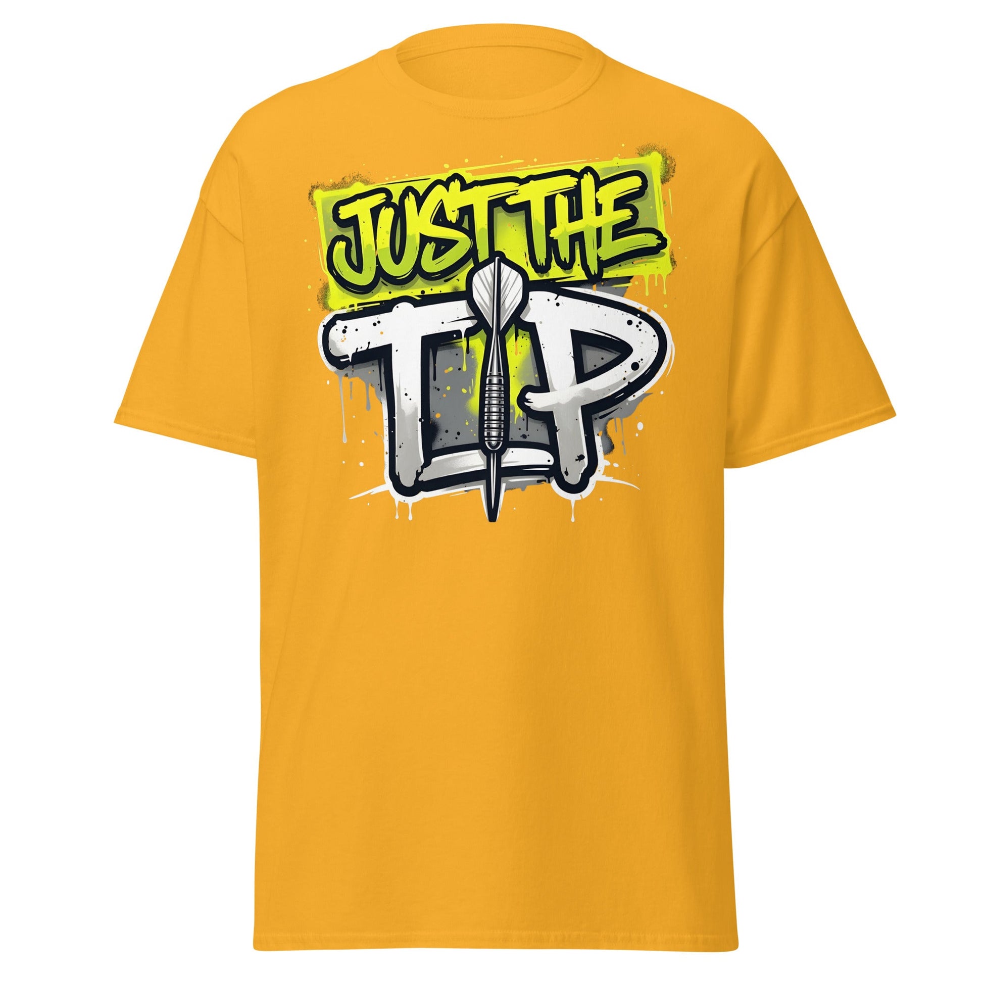 Just The Tip Dart T-Shirt - Funny Graffiti Darting Tee - Gold - T-Shirts Online
