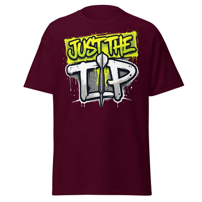 Just The Tip Dart T-Shirt - Funny Graffiti Darting Tee - Maroon - T-Shirts Online