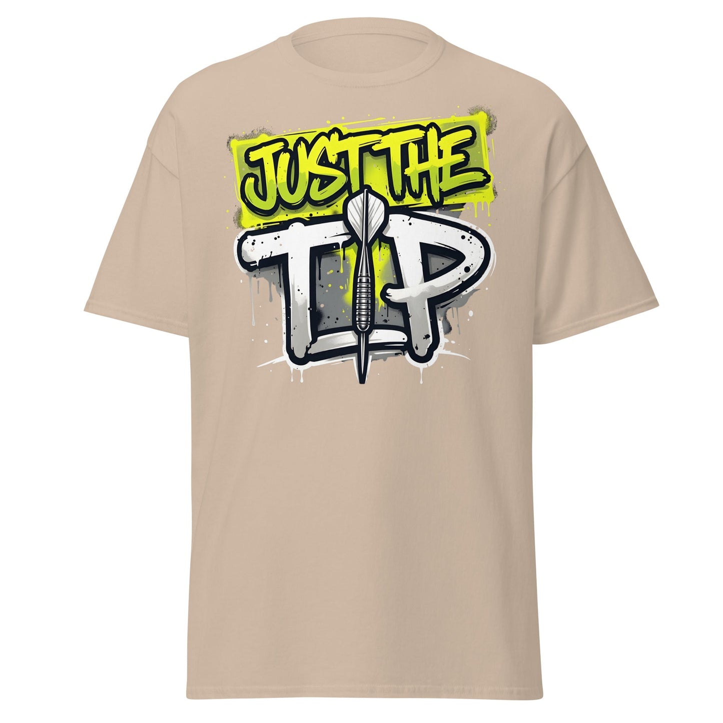 Just The Tip Dart T-Shirt - Funny Graffiti Darting Tee - Sand - T-Shirts Online