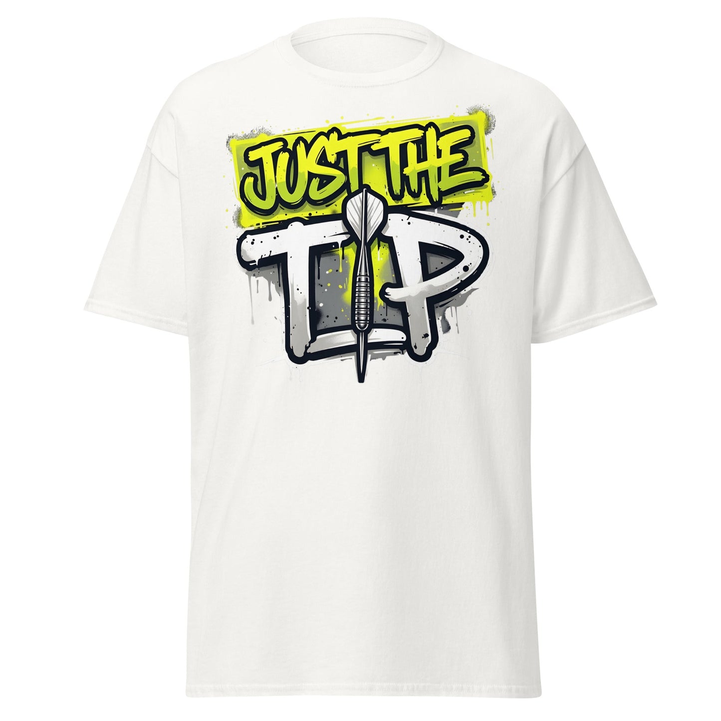 Just The Tip Dart T-Shirt - Funny Graffiti Darting Tee - White - T-Shirts Online