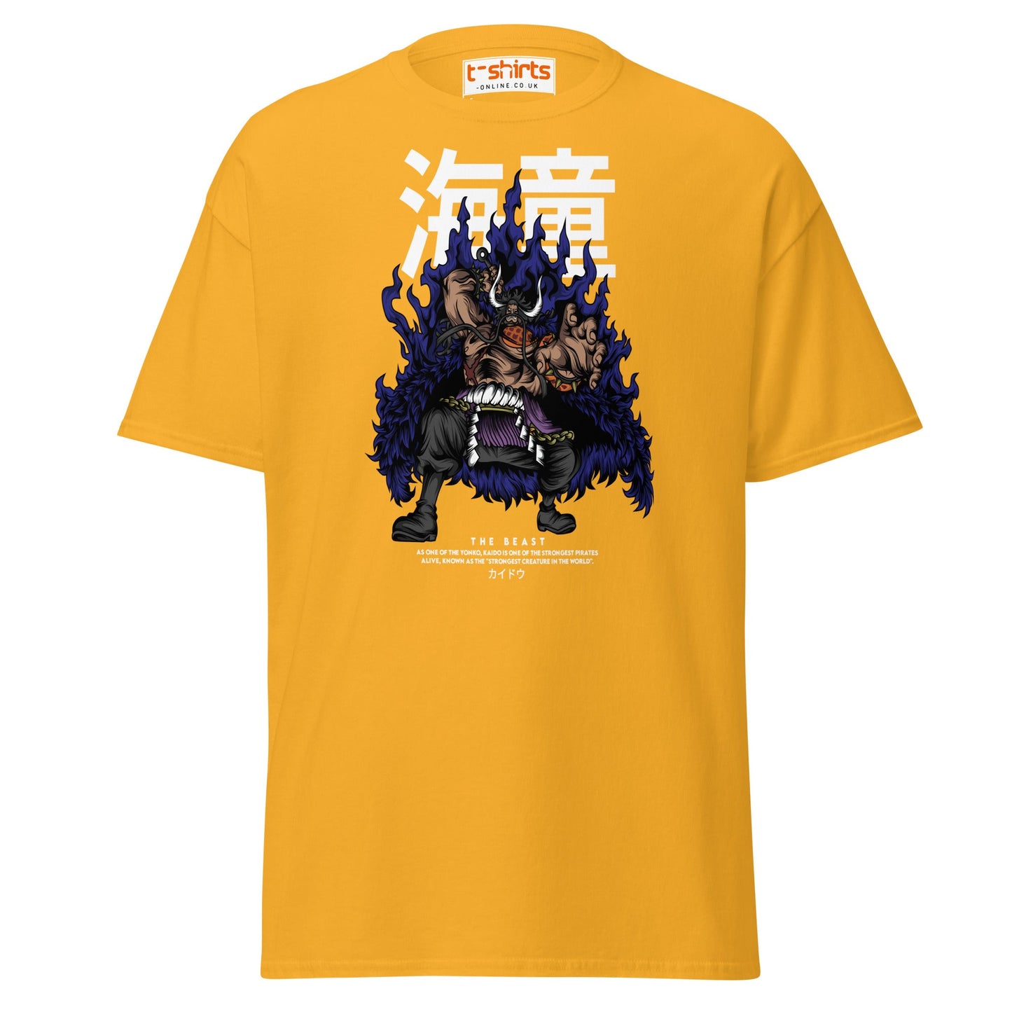 Kaido The Beast T-Shirt | Anime Inspired Tee - Gold - T-Shirts Online