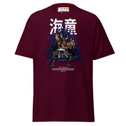 Kaido The Beast T-Shirt | Anime Inspired Tee - Maroon - T-Shirts Online