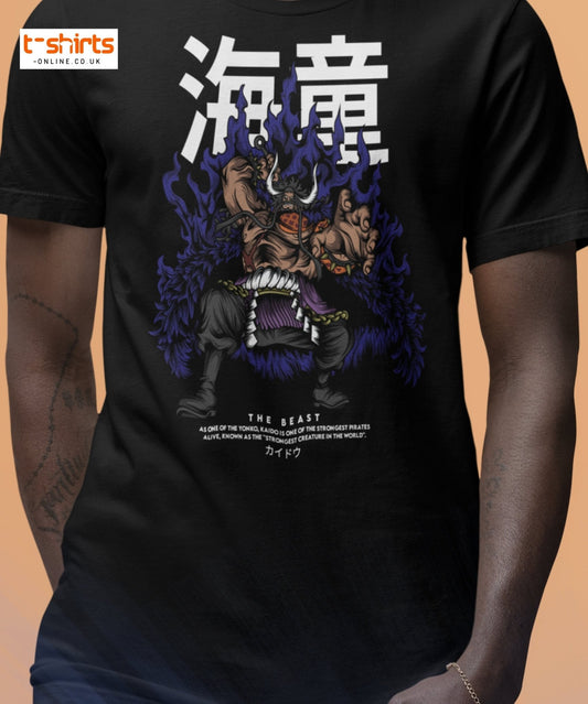 Kaido The Beast T-Shirt | Anime Inspired Tee - Maroon - T-Shirts Online