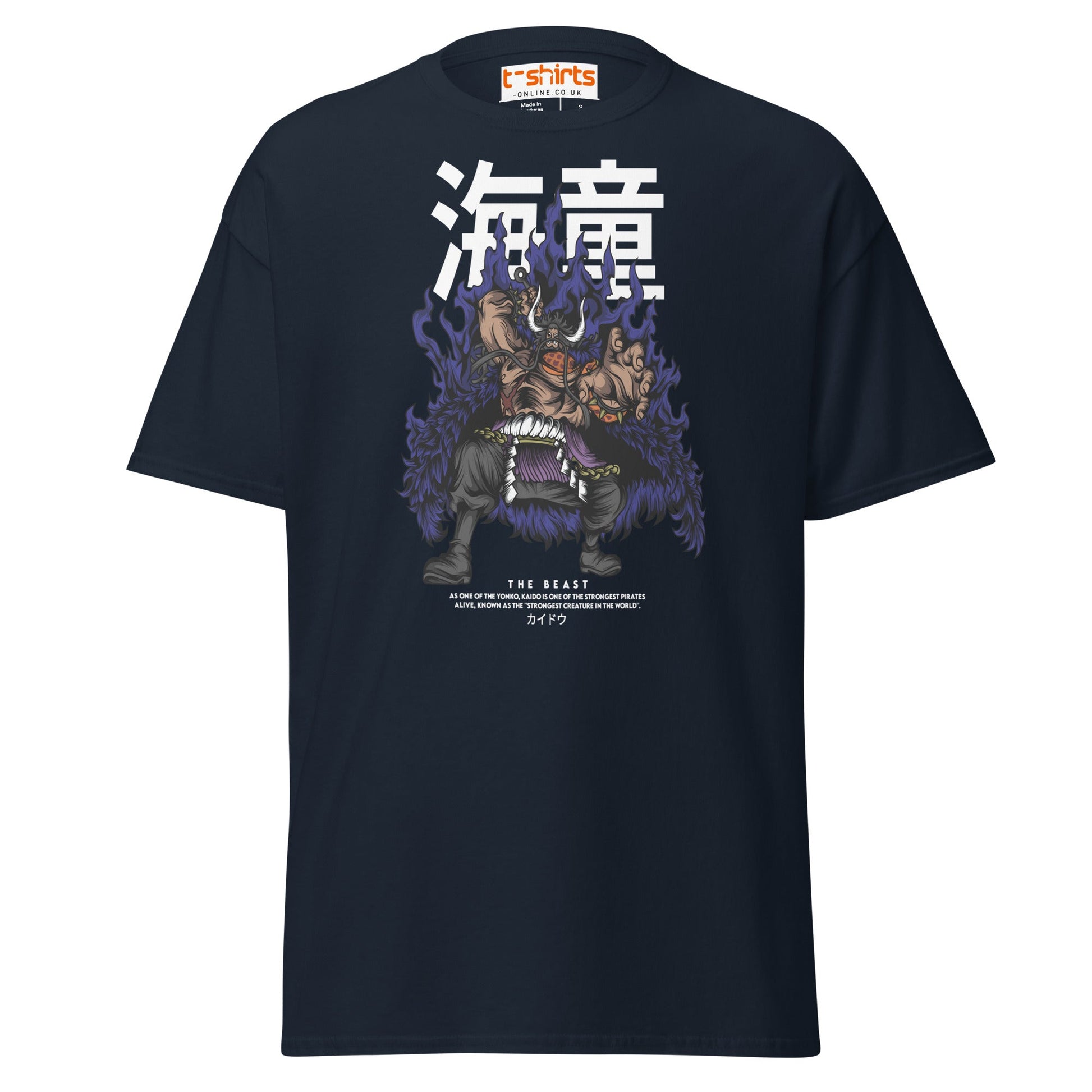 Kaido The Beast T-Shirt | Anime Inspired Tee - Navy - T-Shirts Online