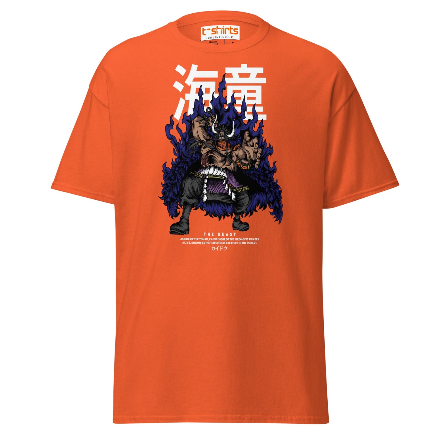 Kaido The Beast T-Shirt | Anime Inspired Tee - Orange - T-Shirts Online