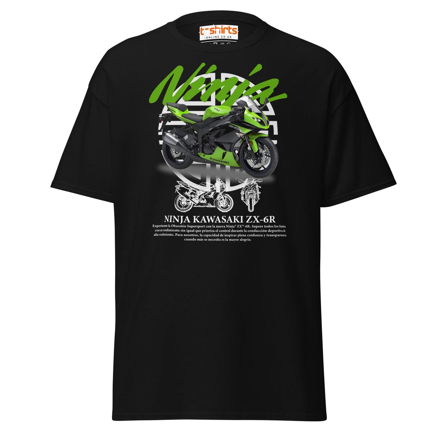 Kawasaki Ninja ZX - 6R T-Shirt | Supersport Rider Tee - Black - T-Shirts Online
