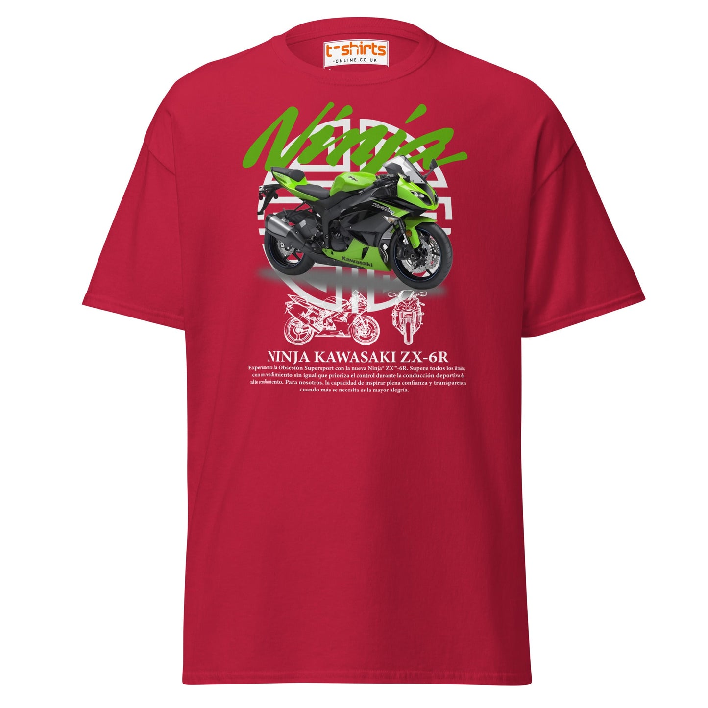 Kawasaki Ninja ZX - 6R T-Shirt | Supersport Rider Tee - Cardinal - T-Shirts Online