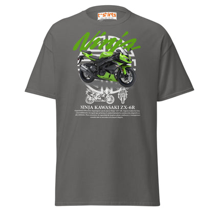 Kawasaki Ninja ZX - 6R T-Shirt | Supersport Rider Tee - Charcoal - T-Shirts Online