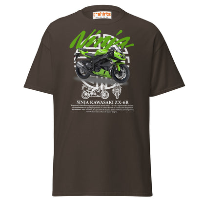 Kawasaki Ninja ZX - 6R T-Shirt | Supersport Rider Tee - Dark Chocolate - T-Shirts Online