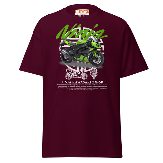 Kawasaki Ninja ZX - 6R T-Shirt | Supersport Rider Tee - Maroon - T-Shirts Online