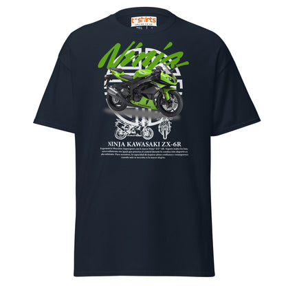 Kawasaki Ninja ZX - 6R T-Shirt | Supersport Rider Tee - Navy - T-Shirts Online