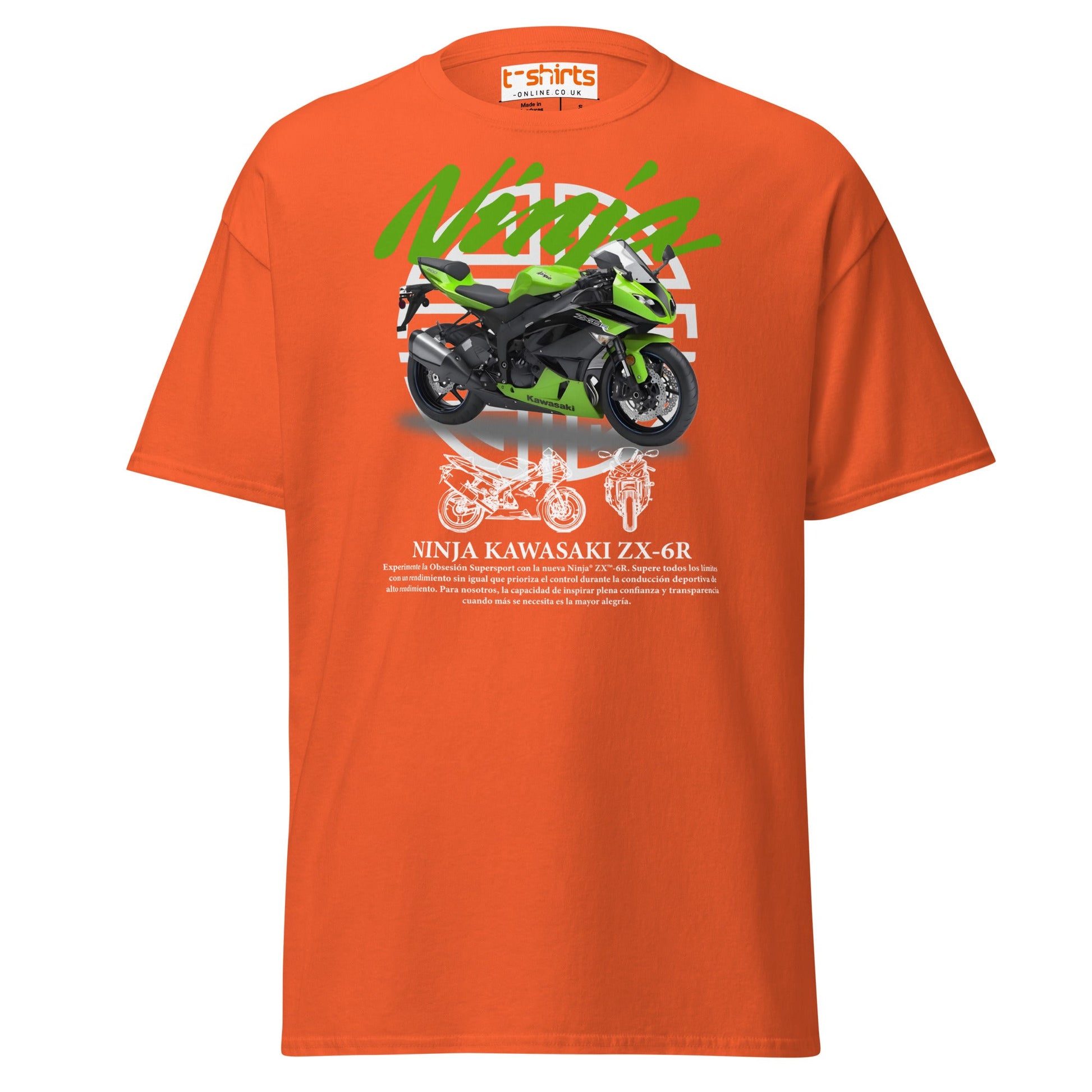 Kawasaki Ninja ZX - 6R T-Shirt | Supersport Rider Tee - Orange - T-Shirts Online