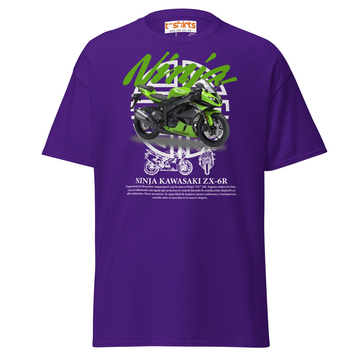 Kawasaki Ninja ZX - 6R T-Shirt | Supersport Rider Tee - Purple - T-Shirts Online