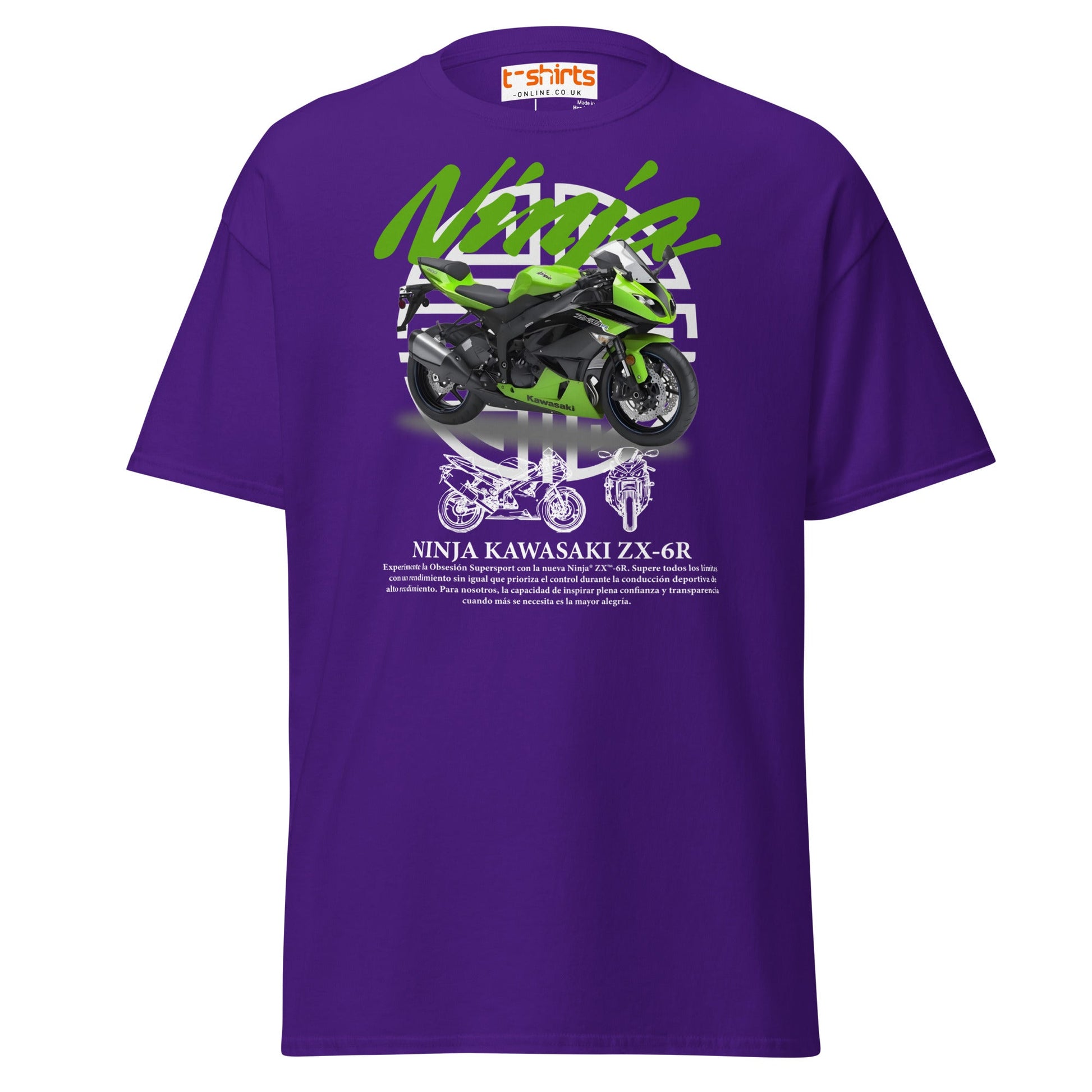 Kawasaki Ninja ZX - 6R T-Shirt | Supersport Rider Tee - Purple - T-Shirts Online