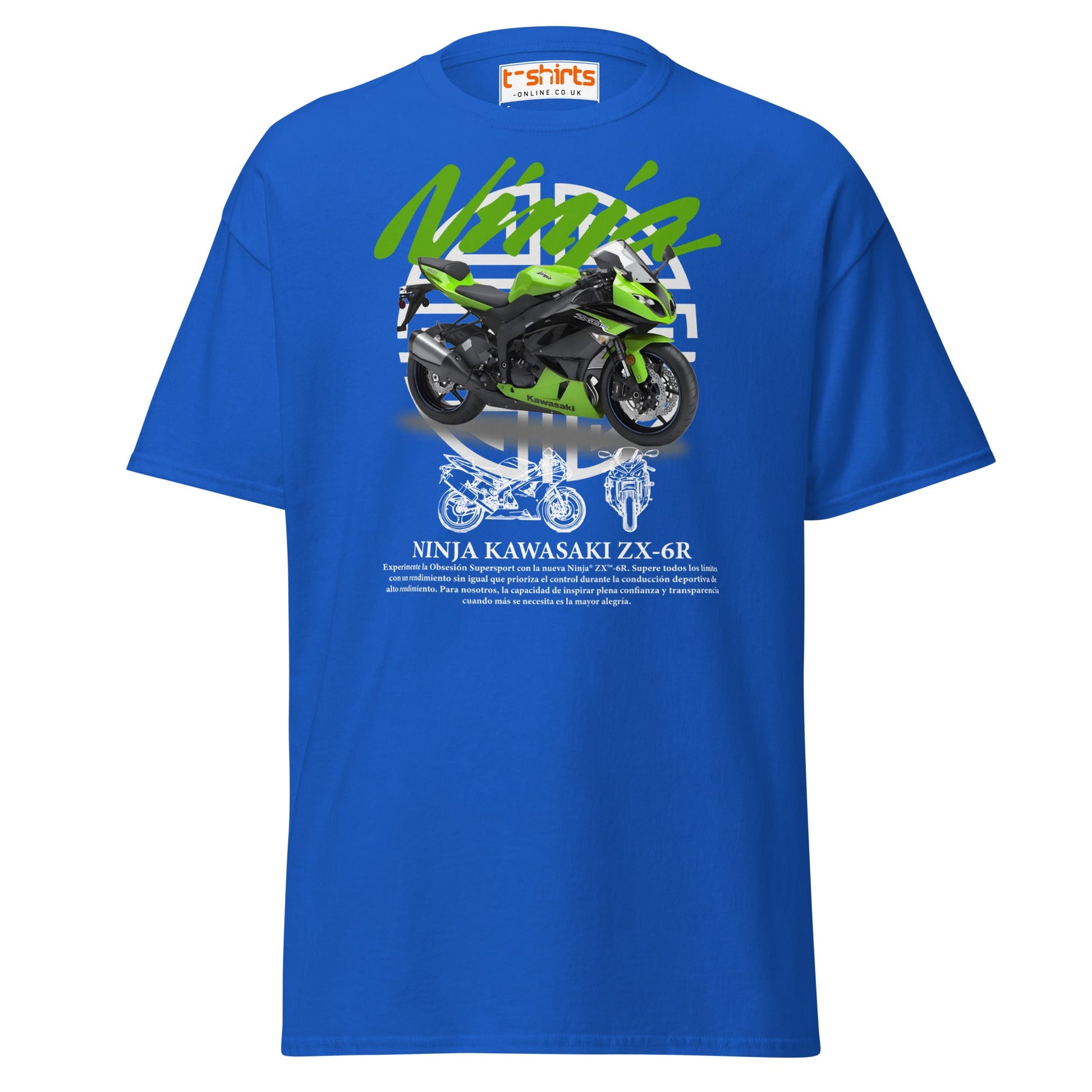Kawasaki Ninja ZX - 6R T-Shirt | Supersport Rider Tee - Royal - T-Shirts Online