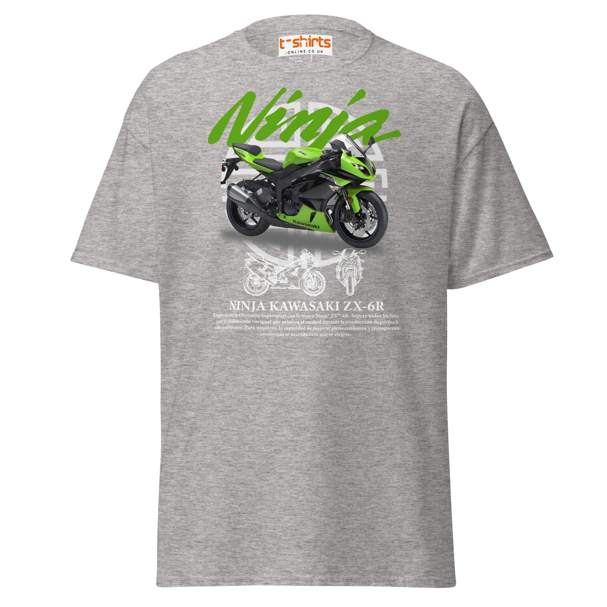 Kawasaki Ninja ZX - 6R T-Shirt | Supersport Rider Tee - Sport Grey - T-Shirts Online