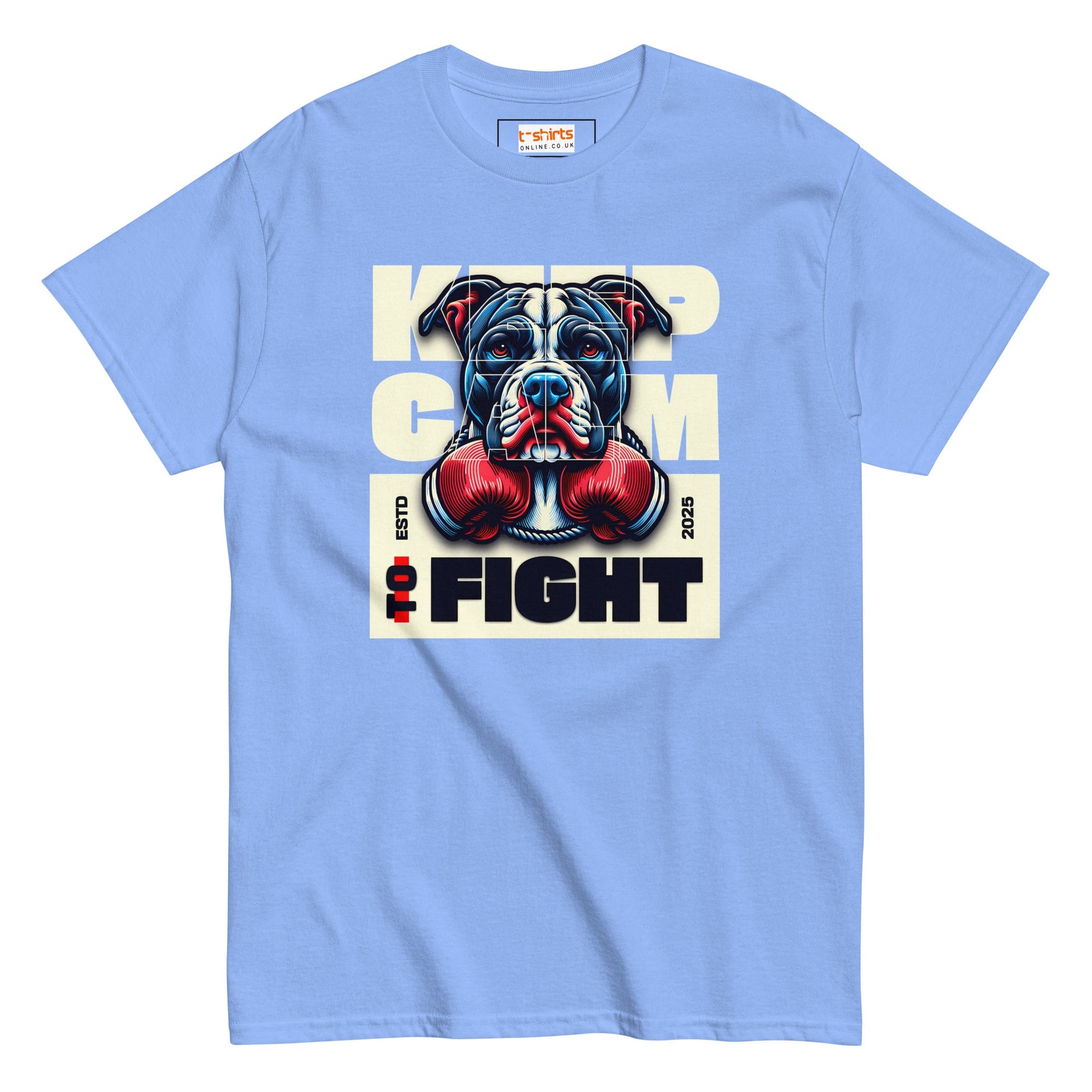Keep Calm to Fight T-Shirt - Carolina Blue - T-Shirts Online