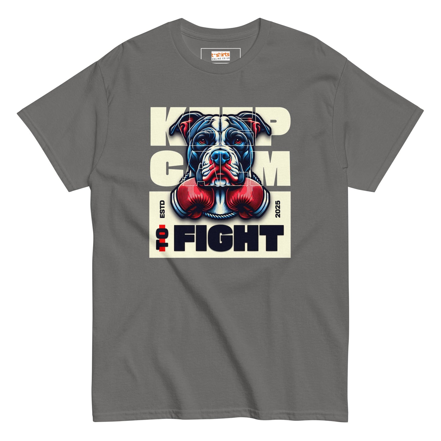 Keep Calm to Fight T-Shirt - Charcoal - T-Shirts Online