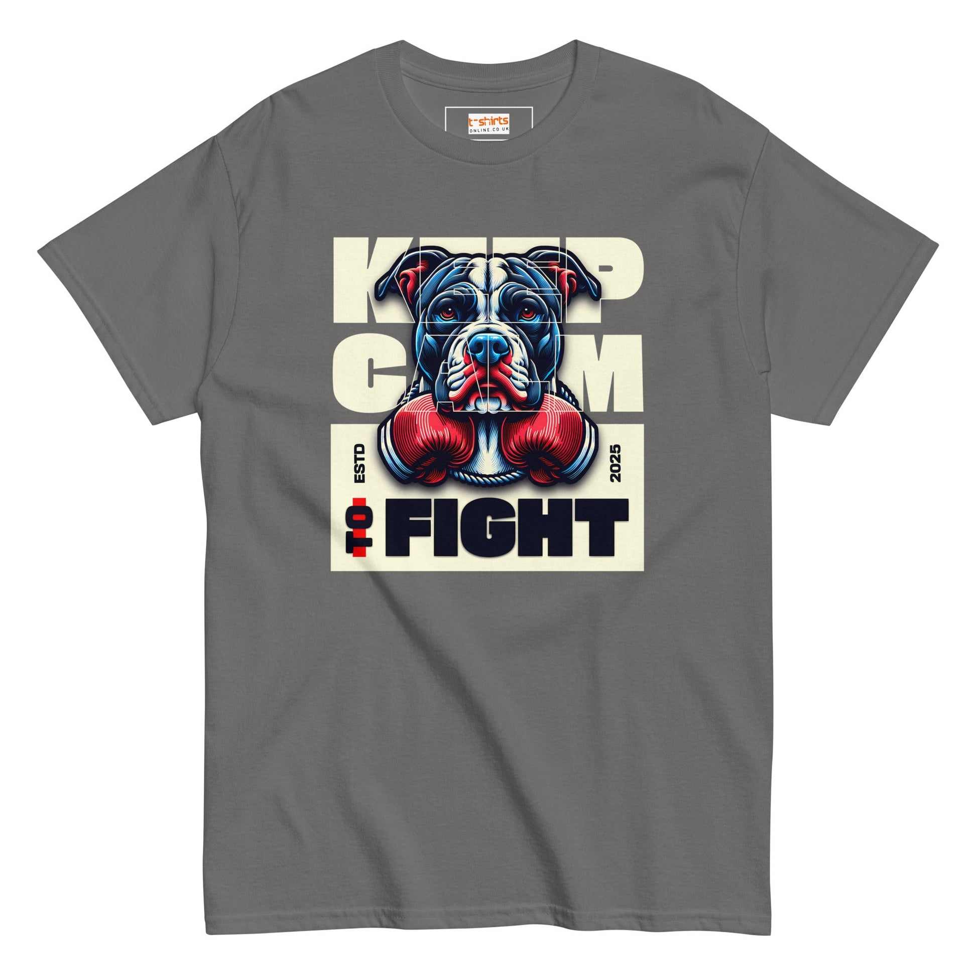 Keep Calm to Fight T-Shirt - Charcoal - T-Shirts Online