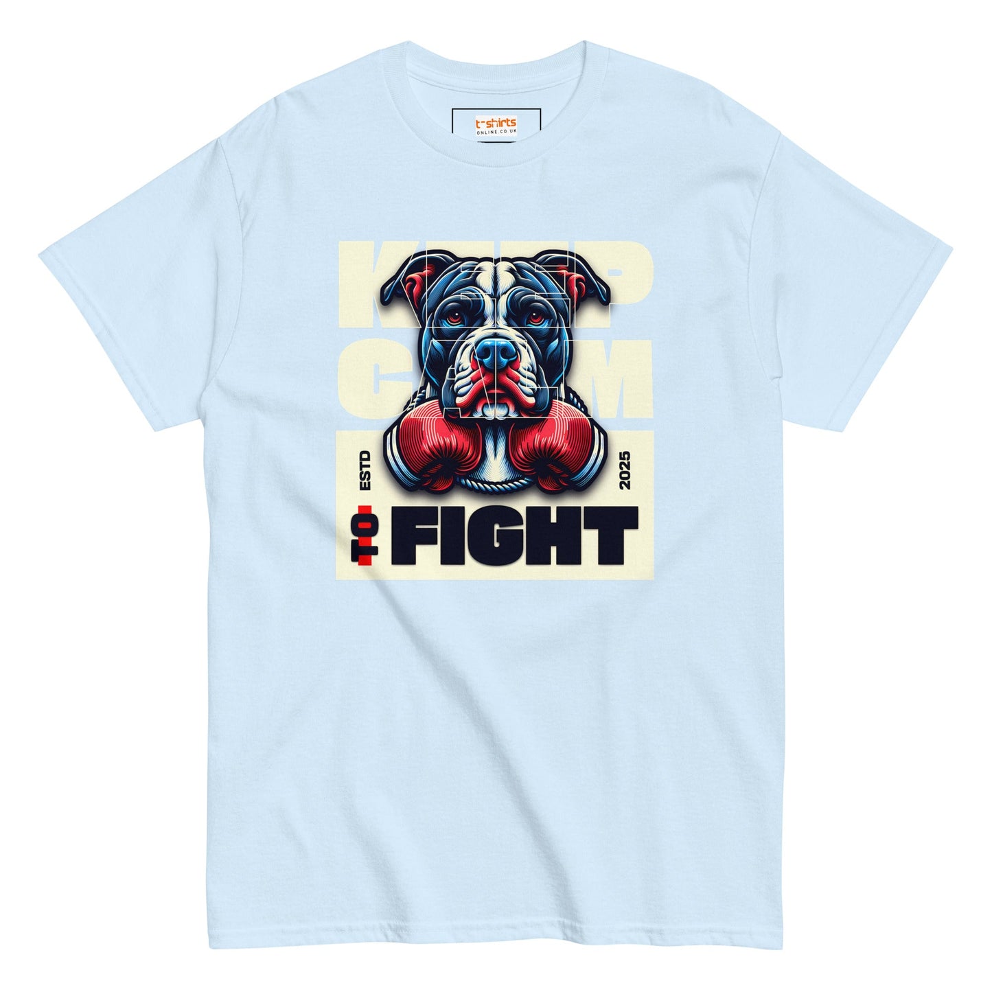 Keep Calm to Fight T-Shirt - Light Blue - T-Shirts Online
