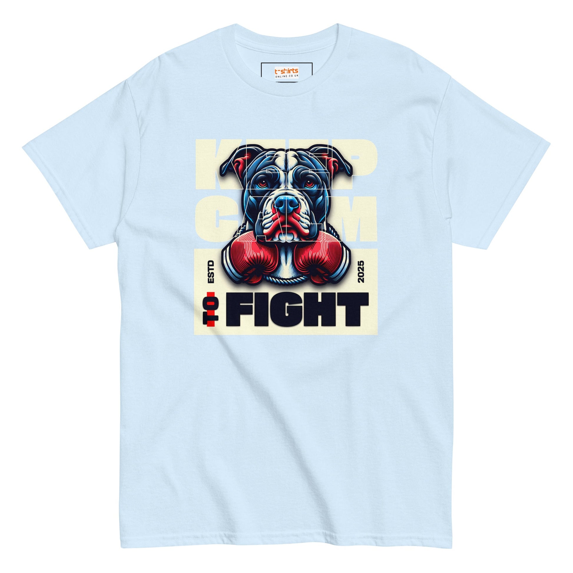 Keep Calm to Fight T-Shirt - Light Blue - T-Shirts Online