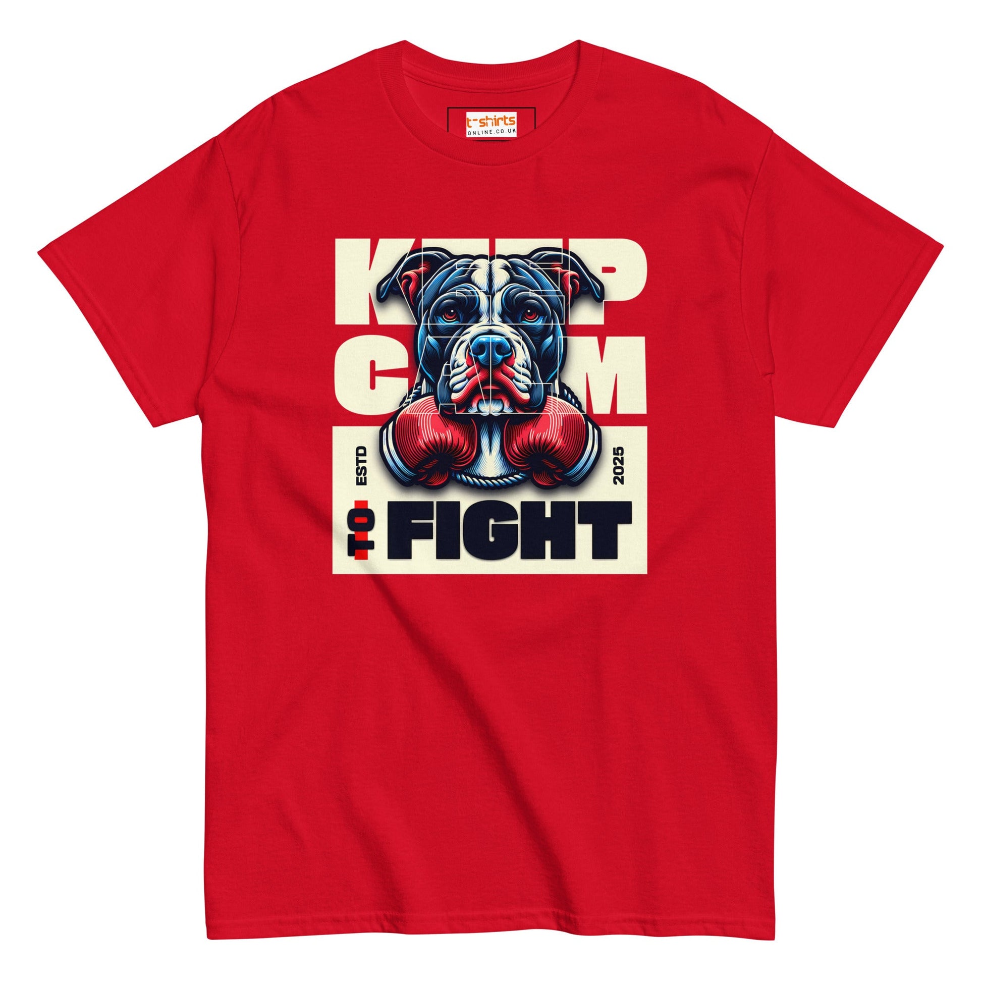 Keep Calm to Fight T-Shirt - Red - T-Shirts Online