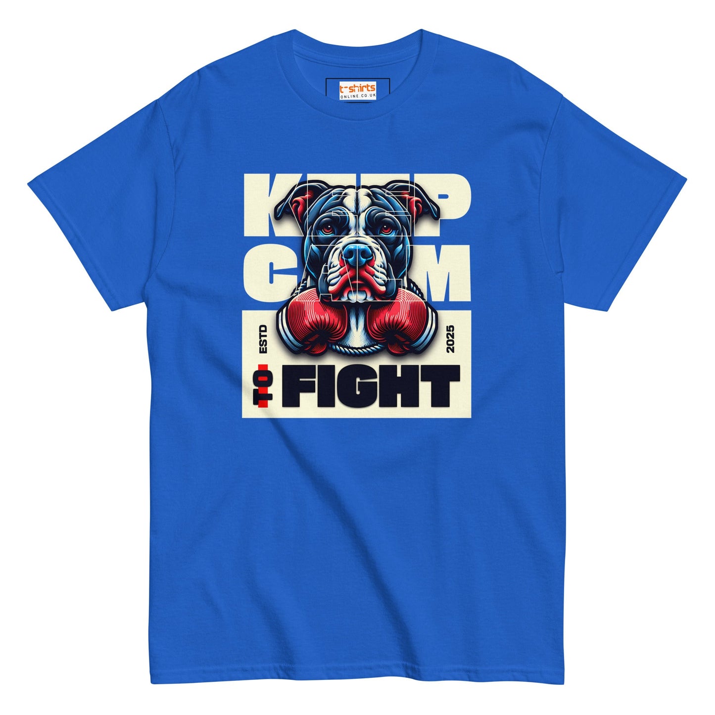 Keep Calm to Fight T-Shirt - Royal - T-Shirts Online
