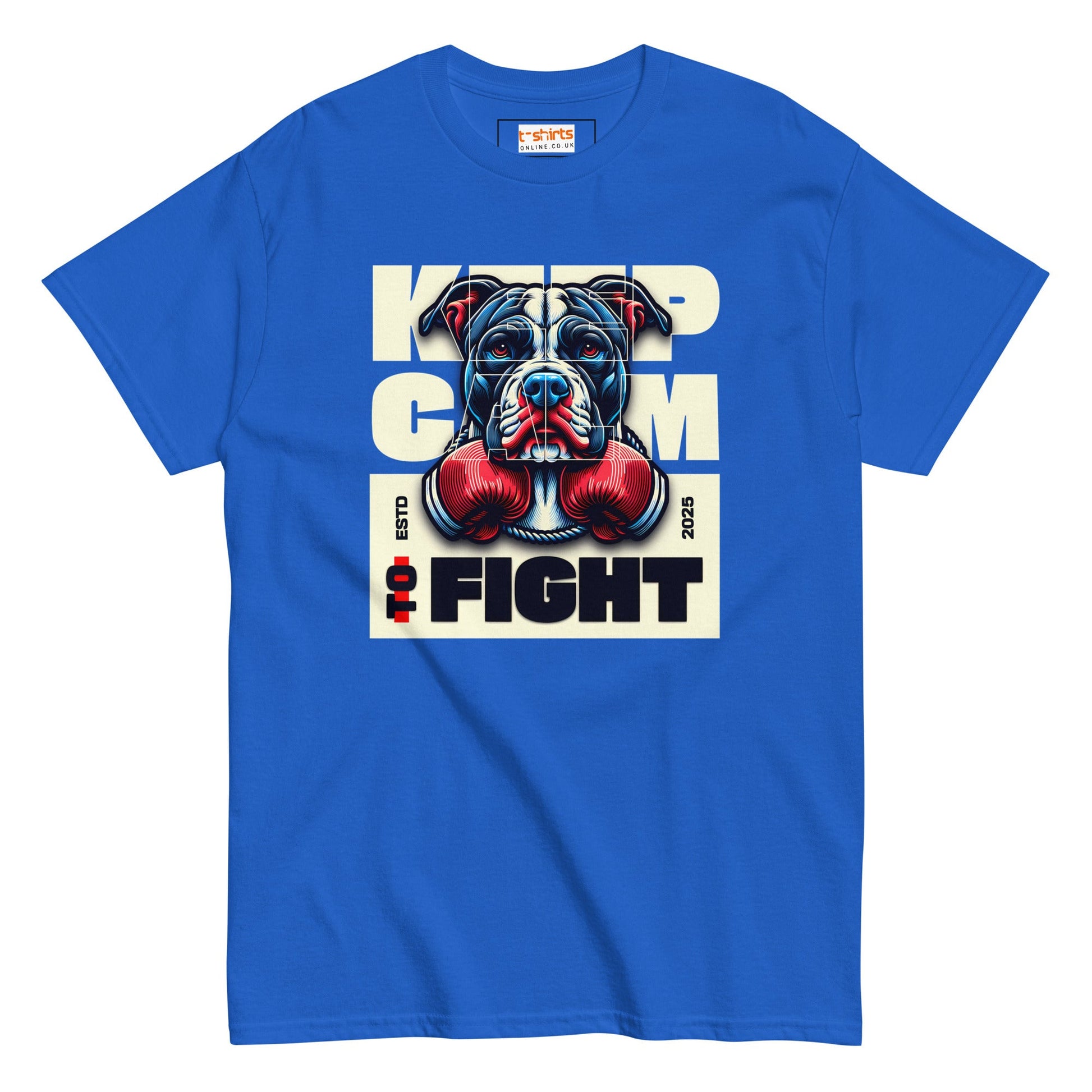 Keep Calm to Fight T-Shirt - Royal - T-Shirts Online
