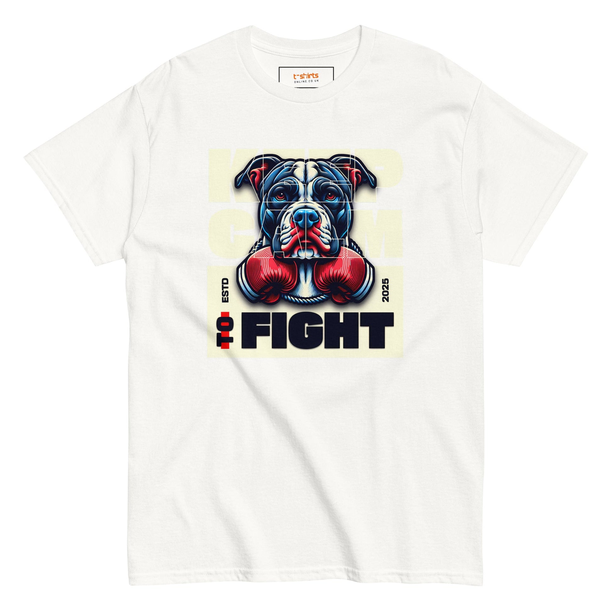 Keep Calm to Fight T-Shirt - White - T-Shirts Online