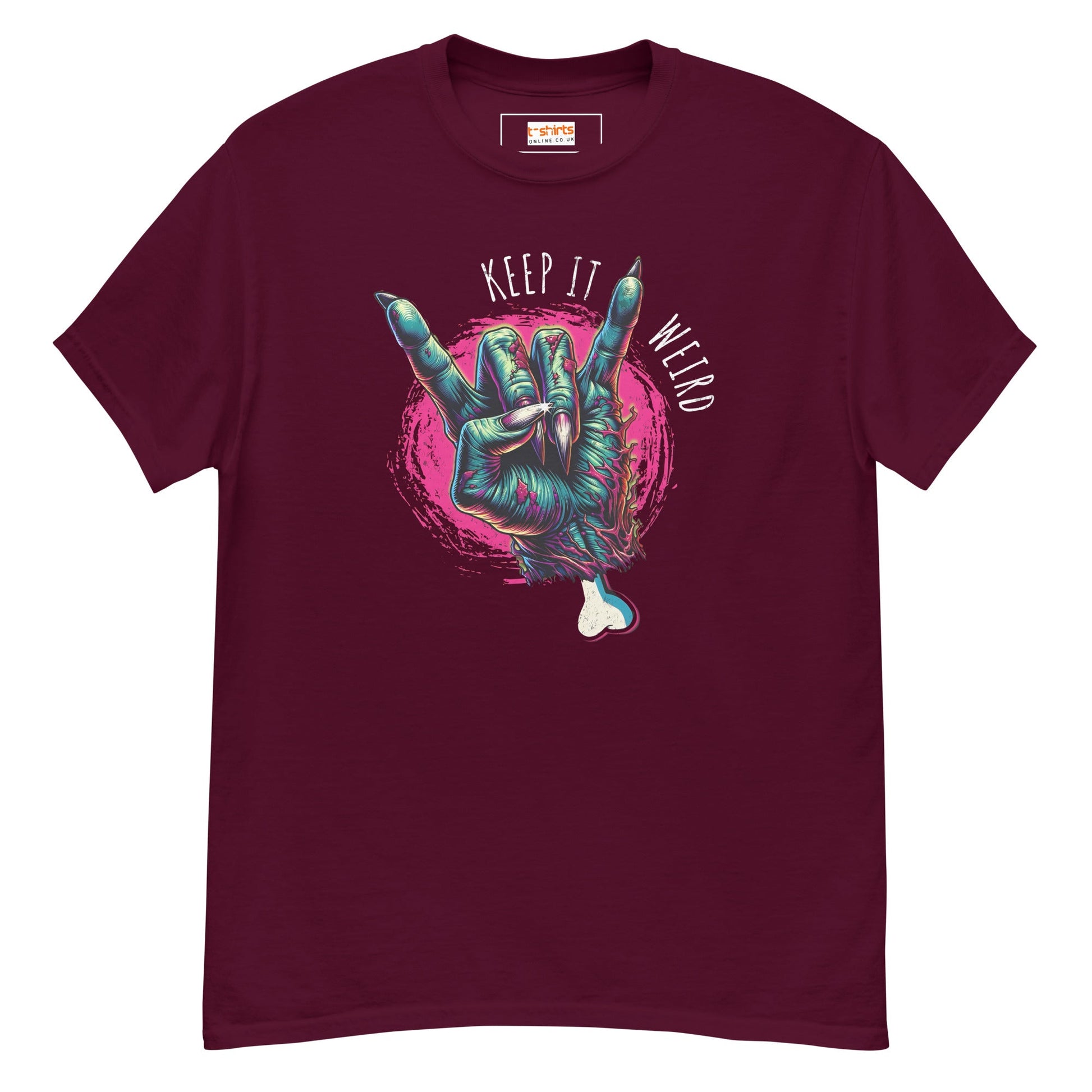 Keep it Weird T-Shirt | Graphic T-Shirt - Maroon - T-Shirts Online
