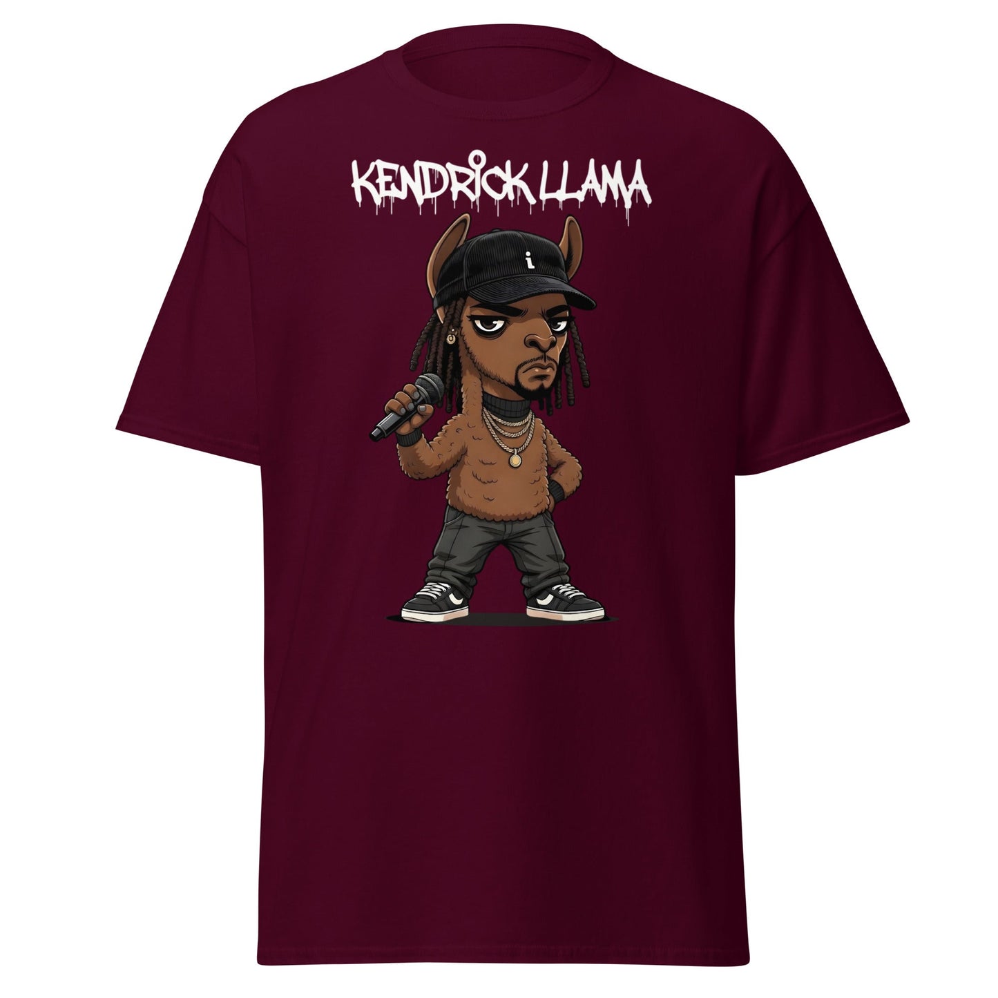 Kendrick Llama Funny Hip Hop Parody T-Shirt - Maroon - T-Shirts Online