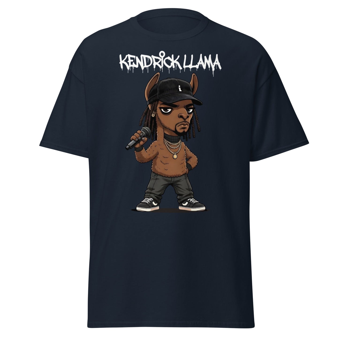 Kendrick Llama Funny Hip Hop Parody T-Shirt - Navy - T-Shirts Online