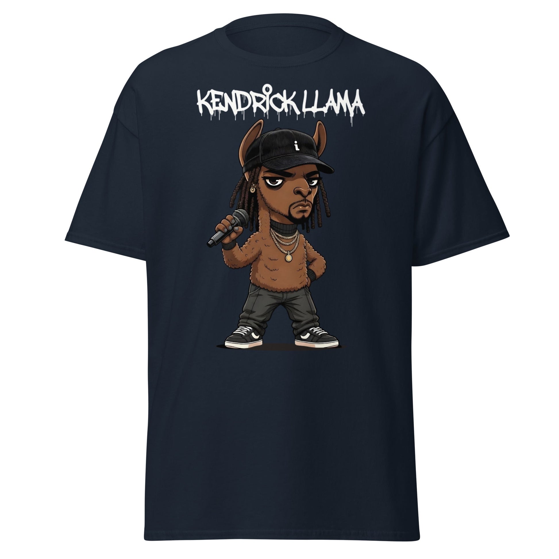 Kendrick Llama Funny Hip Hop Parody T-Shirt - Navy - T-Shirts Online