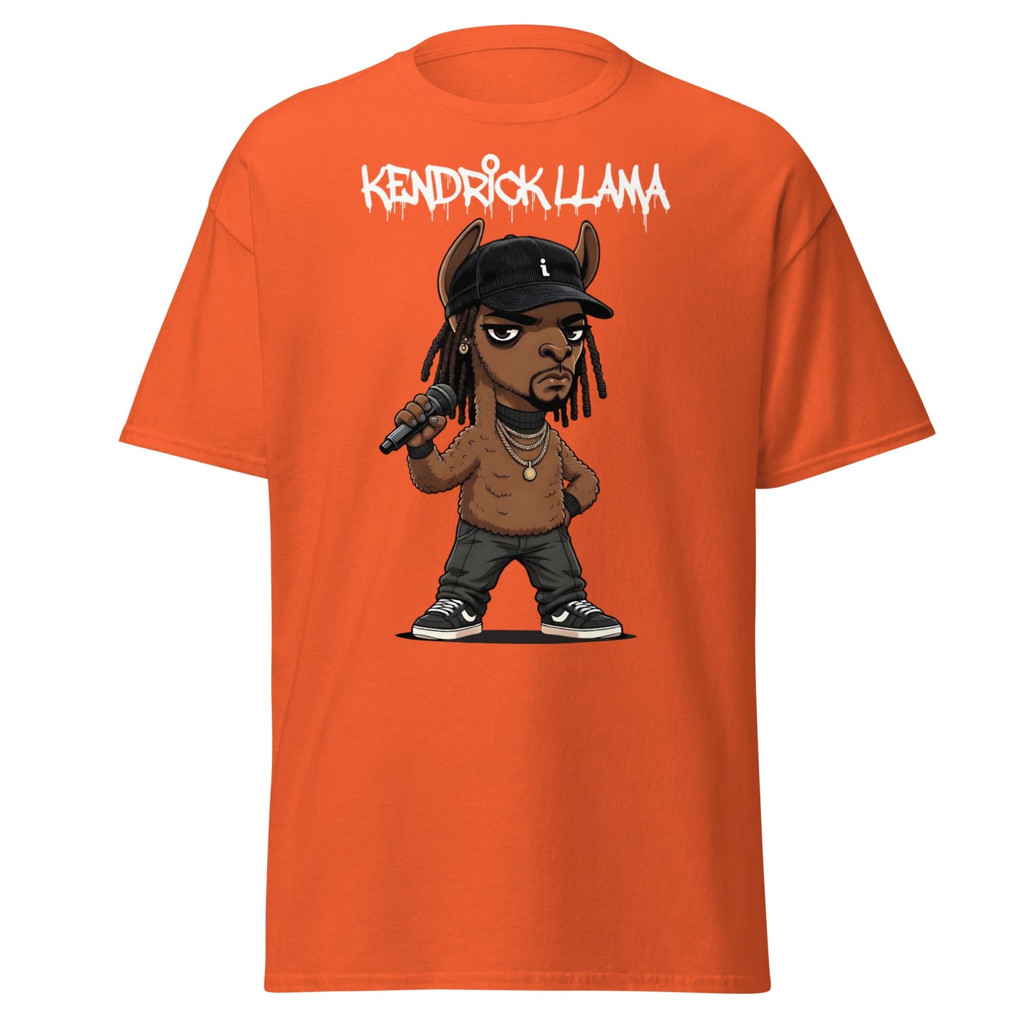 Kendrick Llama Funny Hip Hop Parody T-Shirt - Orange - T-Shirts Online