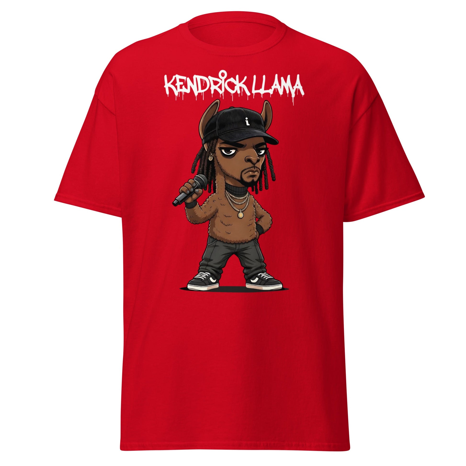 Kendrick Llama Funny Hip Hop Parody T-Shirt - Red - T-Shirts Online
