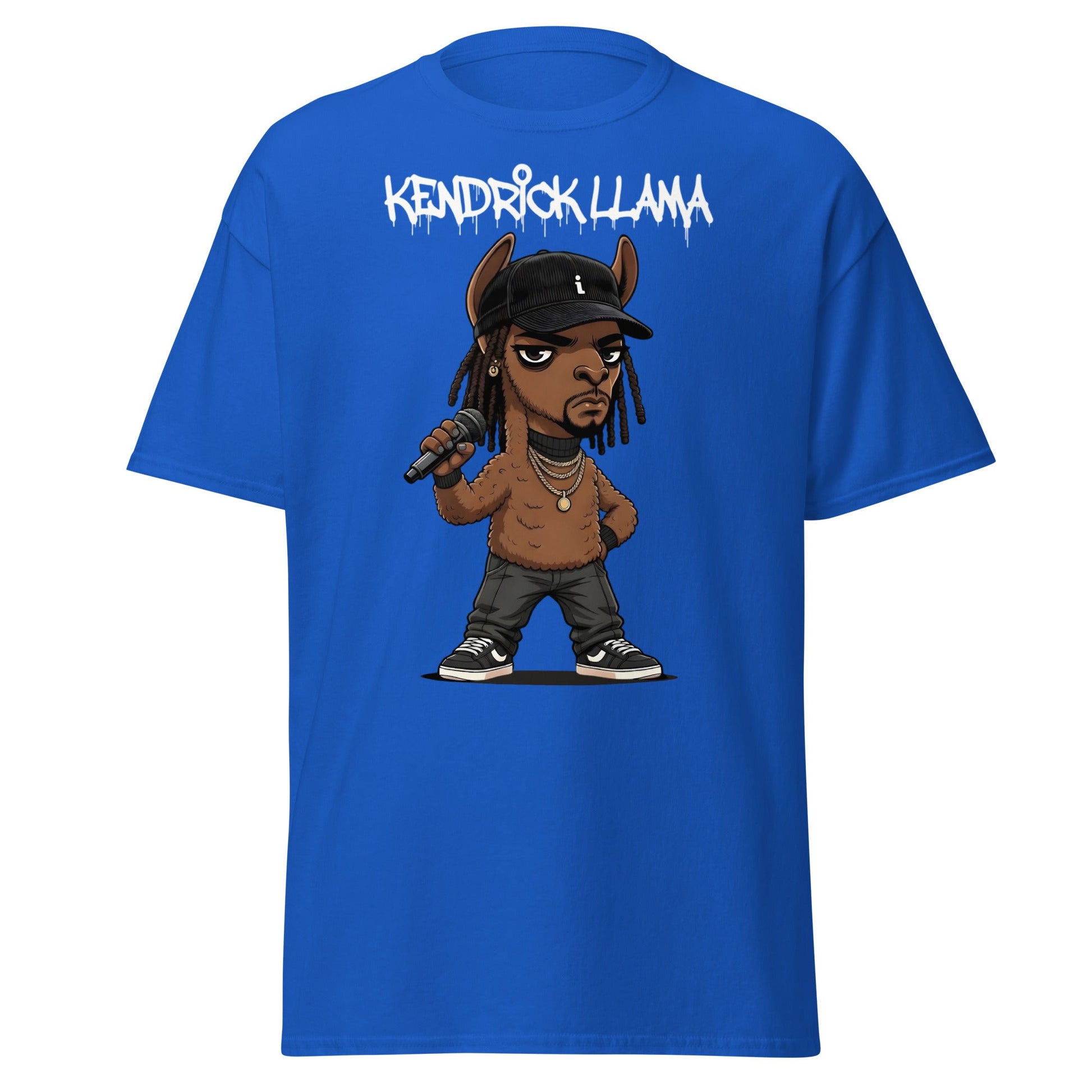 Kendrick Llama Funny Hip Hop Parody T-Shirt - Royal - T-Shirts Online