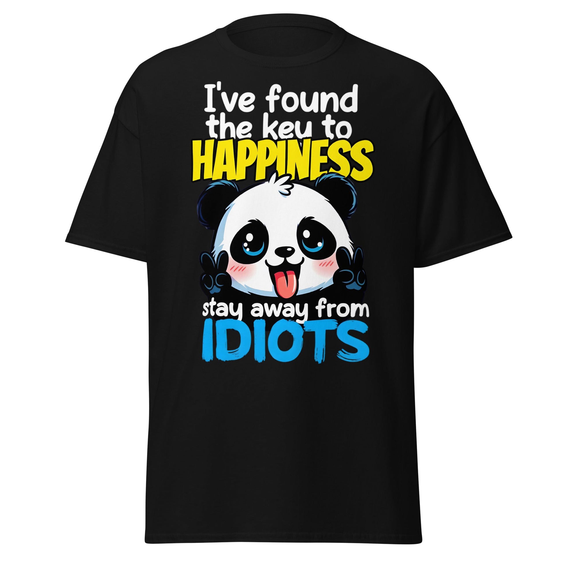 Key to Happiness Panda T-Shirt | Funny Sarcastic Tee - Black - T-Shirts Online