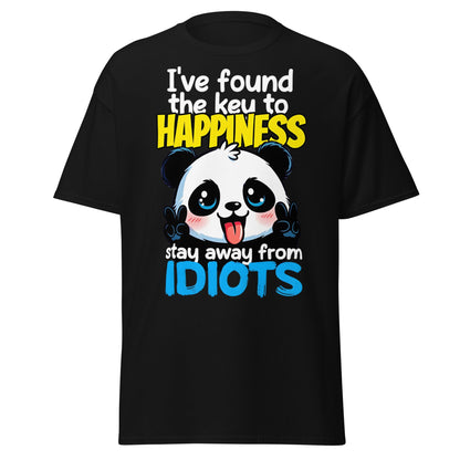 Key to Happiness Panda T-Shirt | Funny Sarcastic Tee - Black - T-Shirts Online