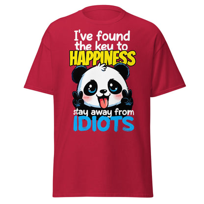Key to Happiness Panda T-Shirt | Funny Sarcastic Tee - Cardinal - T-Shirts Online