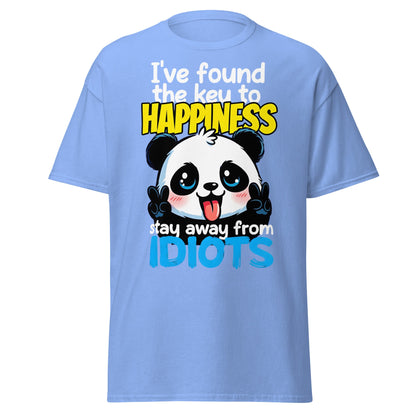Key to Happiness Panda T-Shirt | Funny Sarcastic Tee - Carolina Blue - T-Shirts Online
