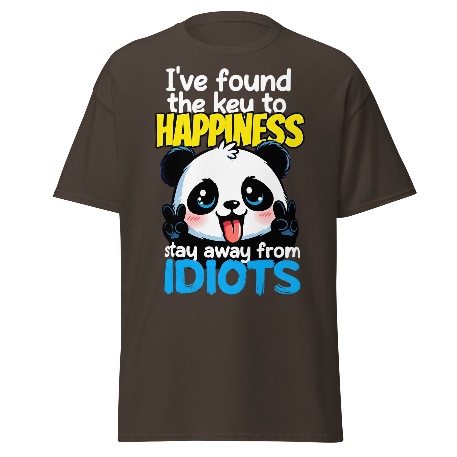 Key to Happiness Panda T-Shirt | Funny Sarcastic Tee - Dark Chocolate - T-Shirts Online
