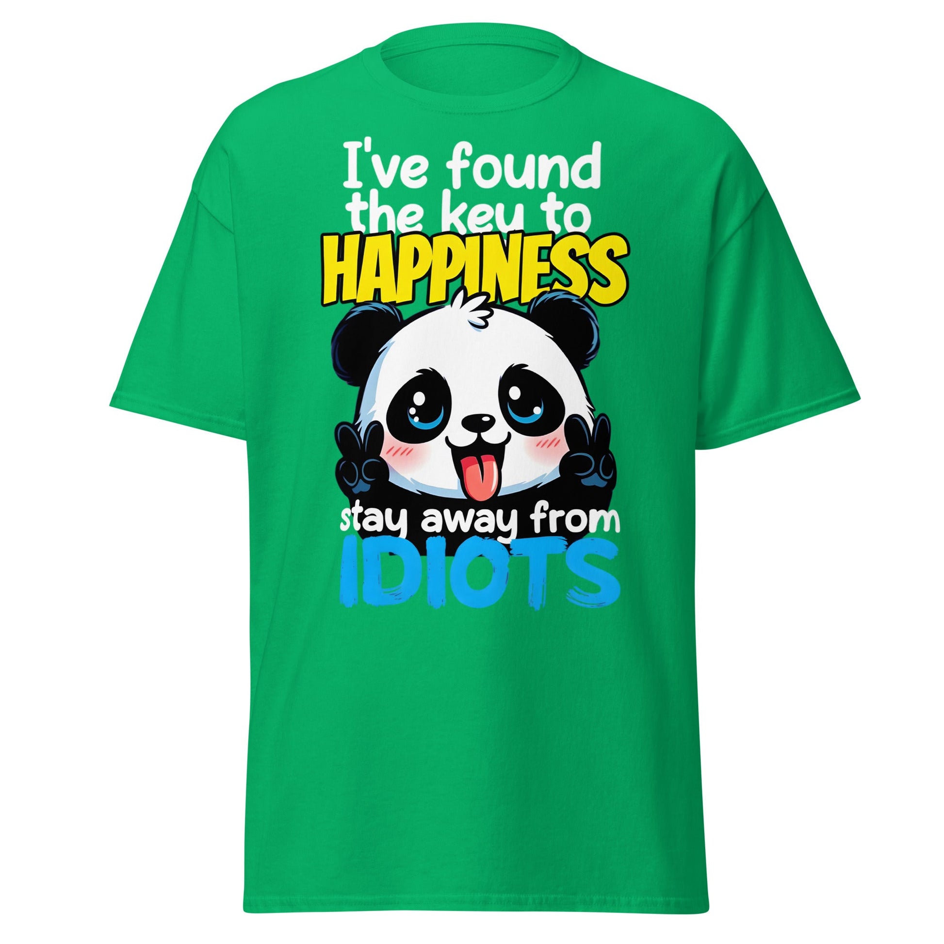 Key to Happiness Panda T-Shirt | Funny Sarcastic Tee - Irish Green - T-Shirts Online