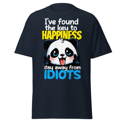 Key to Happiness Panda T-Shirt | Funny Sarcastic Tee - Navy - T-Shirts Online