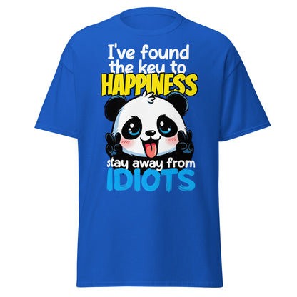 Key to Happiness Panda T-Shirt | Funny Sarcastic Tee - Royal - T-Shirts Online