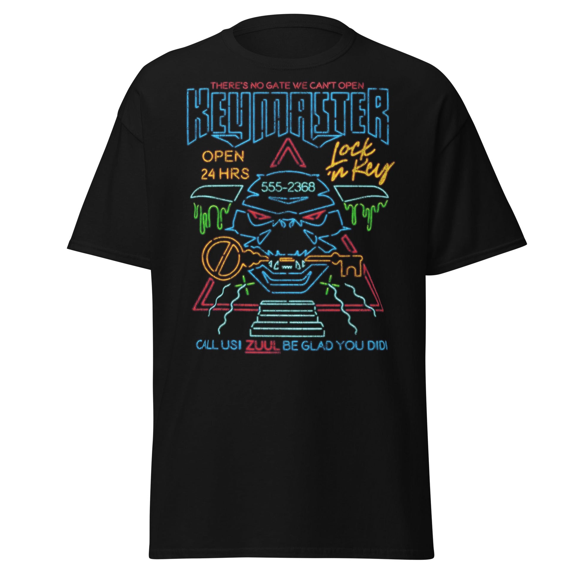 Keymaster Neon Sign T-Shirt | Ghostbusters Zuul Fan Tee - S - T-Shirts Online