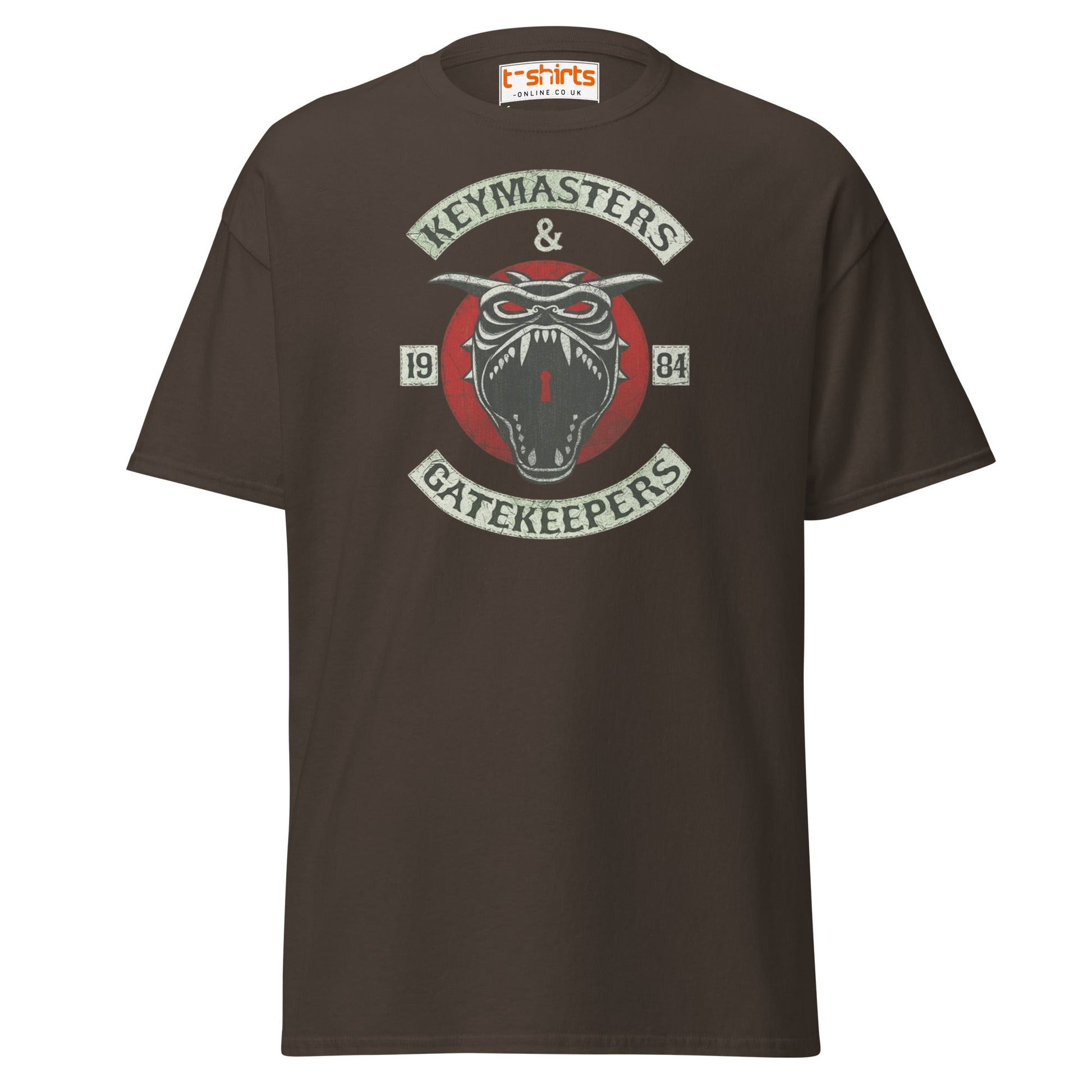 Keymasters & Gatekeepers T-Shirt | Retro 1984 Tee - Dark Chocolate - T-Shirts Online