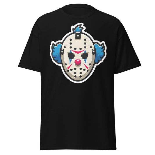 Killer Clown Hockey Mask T-Shirt - Horror Mashup Tee - Black - T-Shirts Online