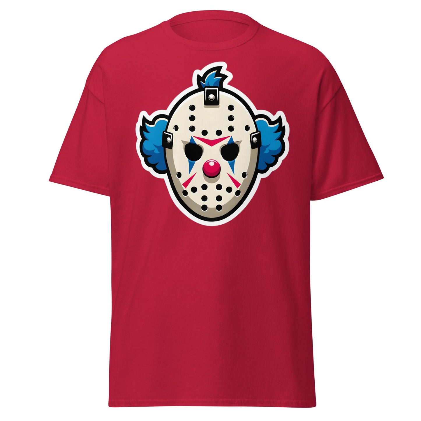 Killer Clown Hockey Mask T-Shirt - Horror Mashup Tee - Cardinal - T-Shirts Online