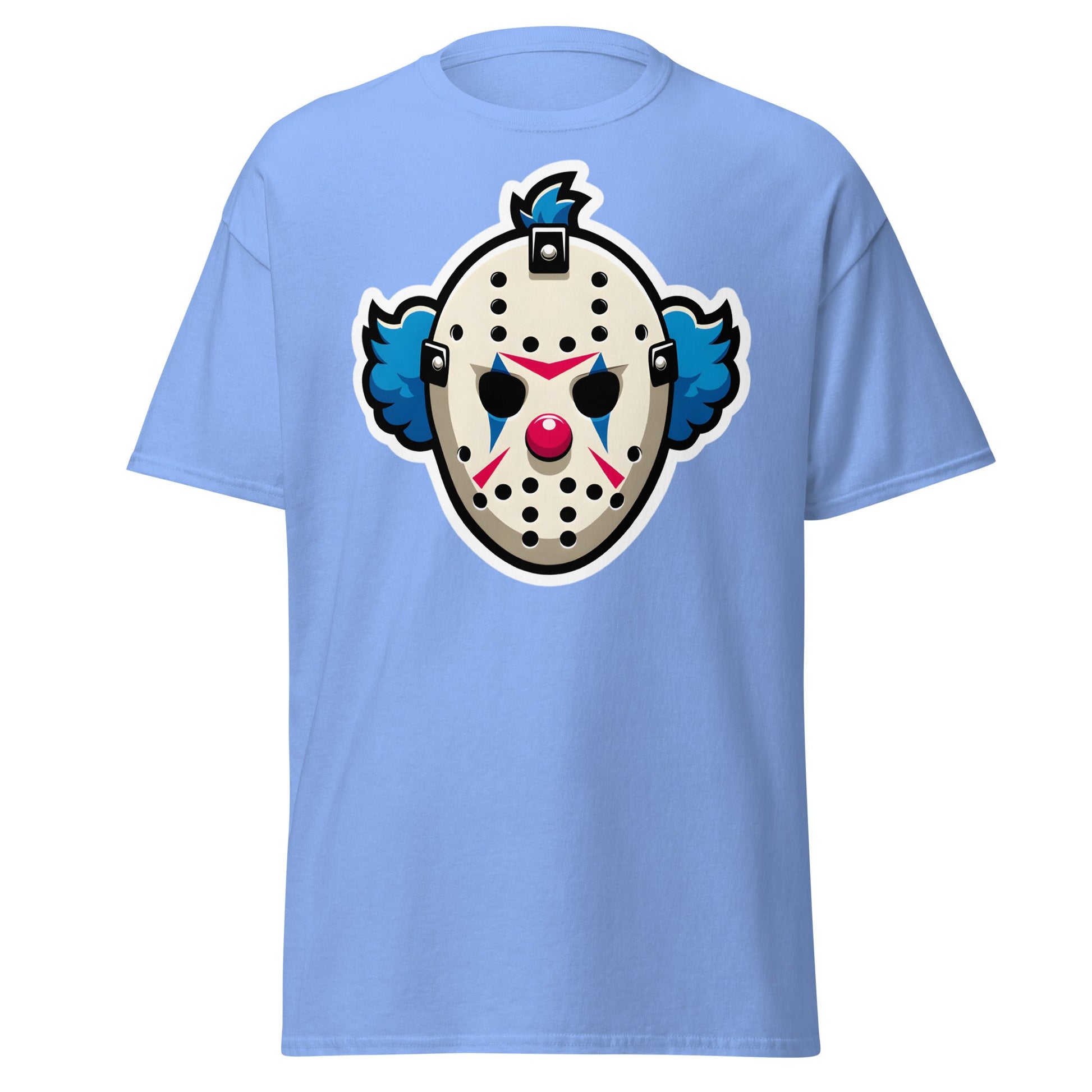 Killer Clown Hockey Mask T-Shirt - Horror Mashup Tee - Carolina Blue - T-Shirts Online