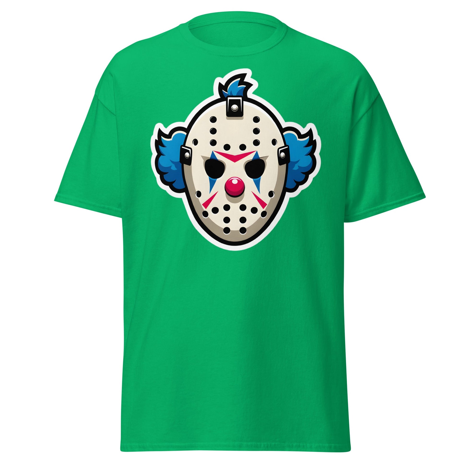 Killer Clown Hockey Mask T-Shirt - Horror Mashup Tee - Irish Green - T-Shirts Online